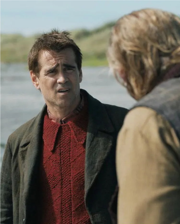 Close up shot of Colin Farrell in "The Banshees of Inisherin"