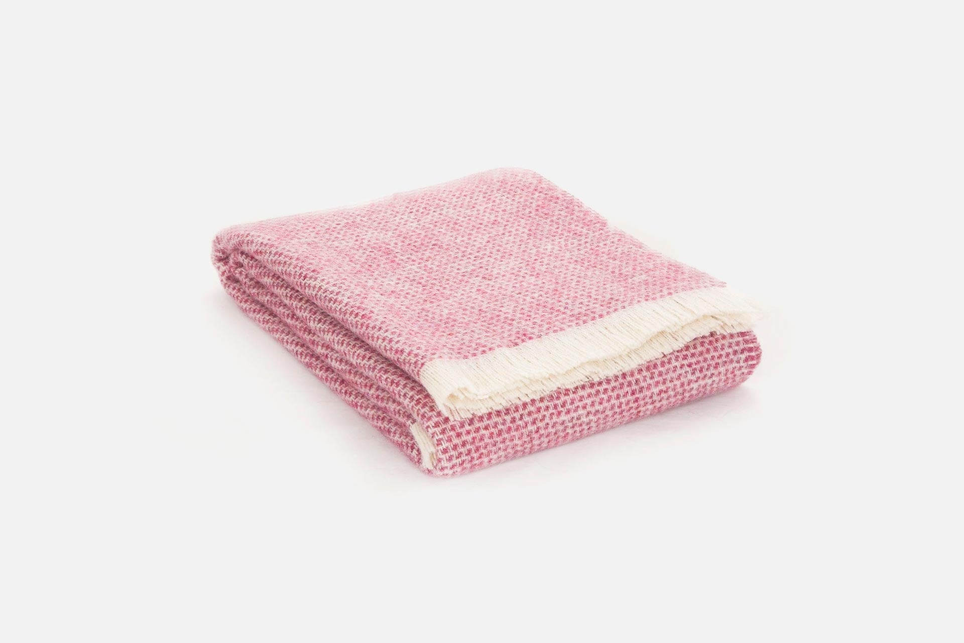 Woollen Blanket Pink Wool Throw Blanket Rose Quartz Pink Chunky