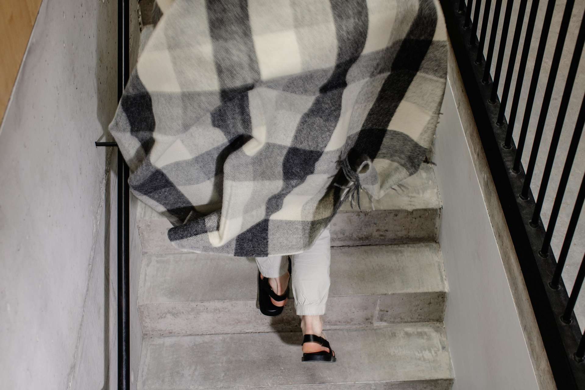 Grey Plaid Ullard Irish Wool Throw Blanket - Cushendale Woollen Mills