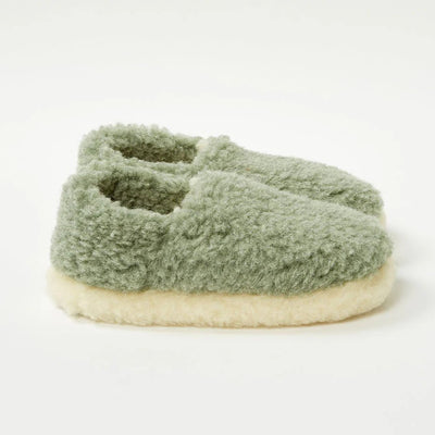 Sage Green Wool Slippers - Cushendale Woollen Mills