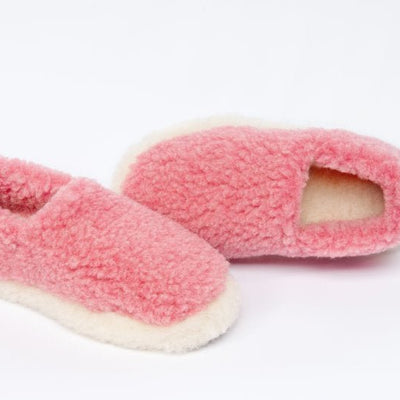 Blossom Pink Wool Slippers - Cushendale Woollen Mills