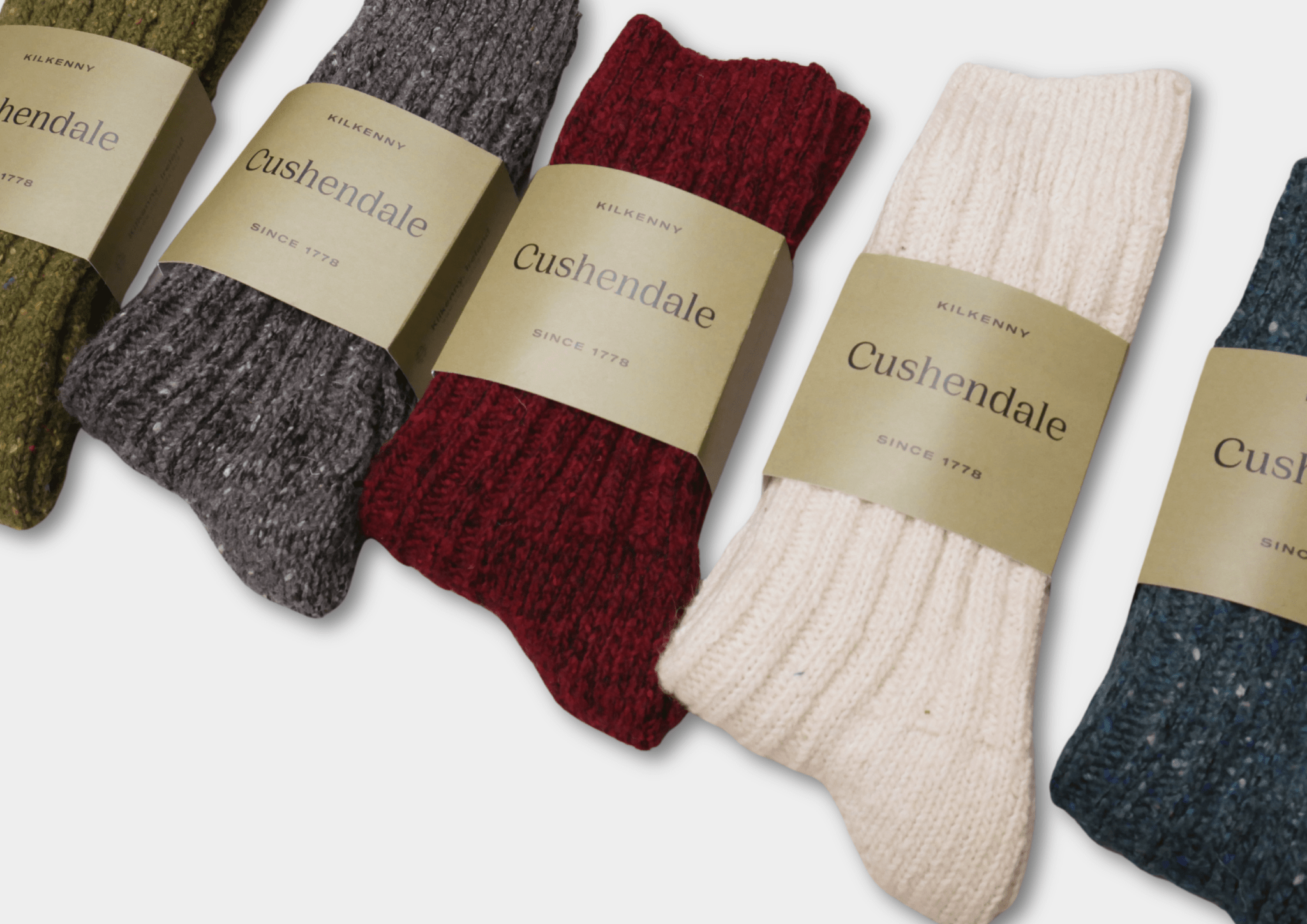 White Wool Socks - Cushendale Woollen Mills