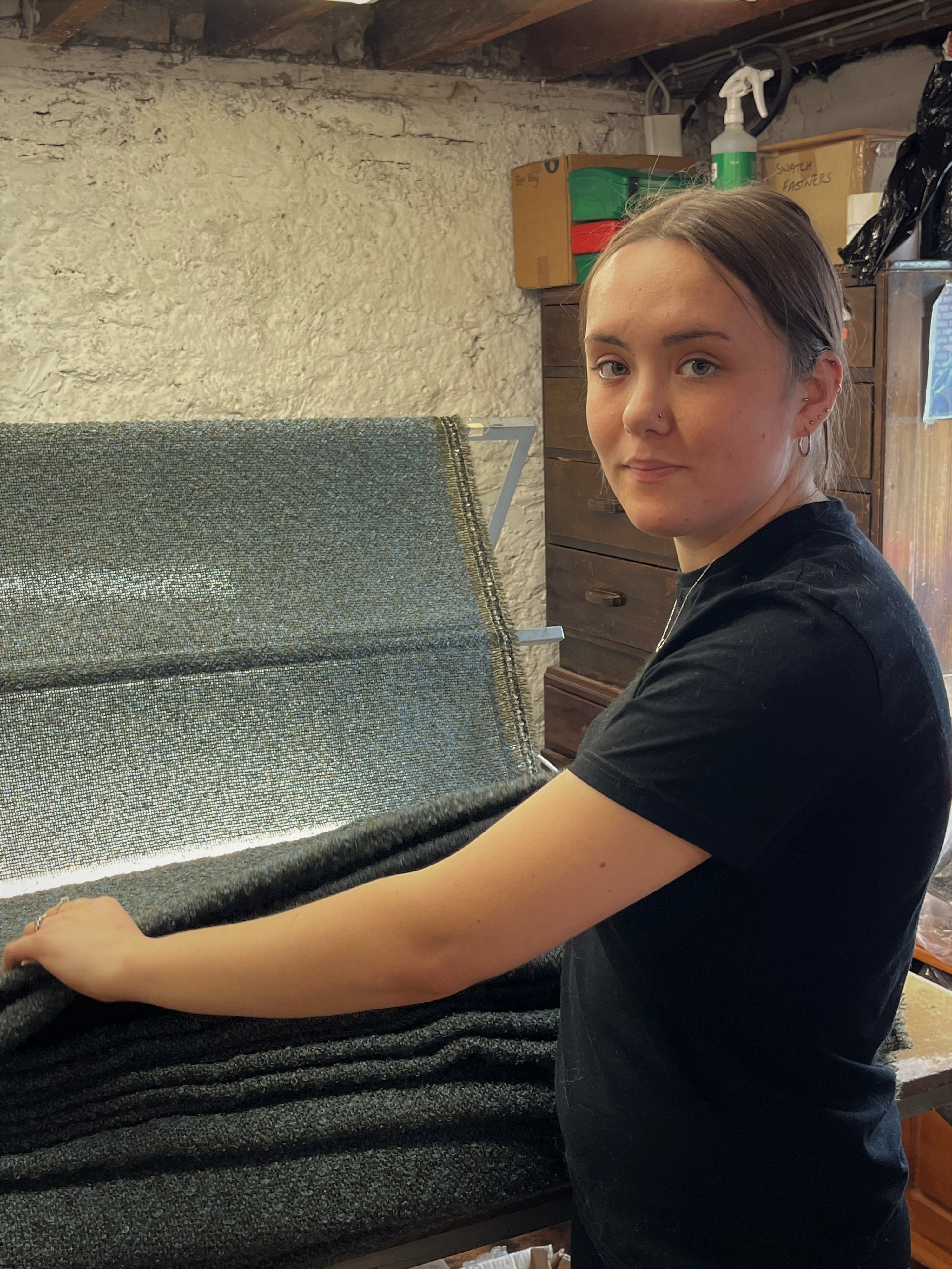 Portrait of Jade working at the mill