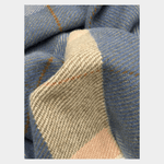 Azure/Ecru Mullins Merino Lambswool Scarf - Cushendale Woollen Mills