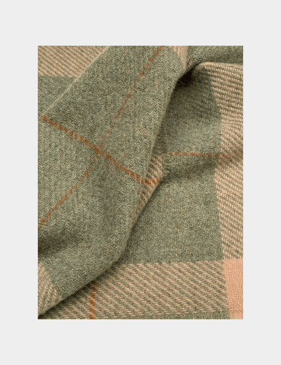 Sage/Fawn Mullins Merino Lambswool Scarf - Cushendale Woollen Mills