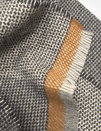 Black/Autumn Tweed Merino Lambswool Scarf - Cushendale Woollen Mills