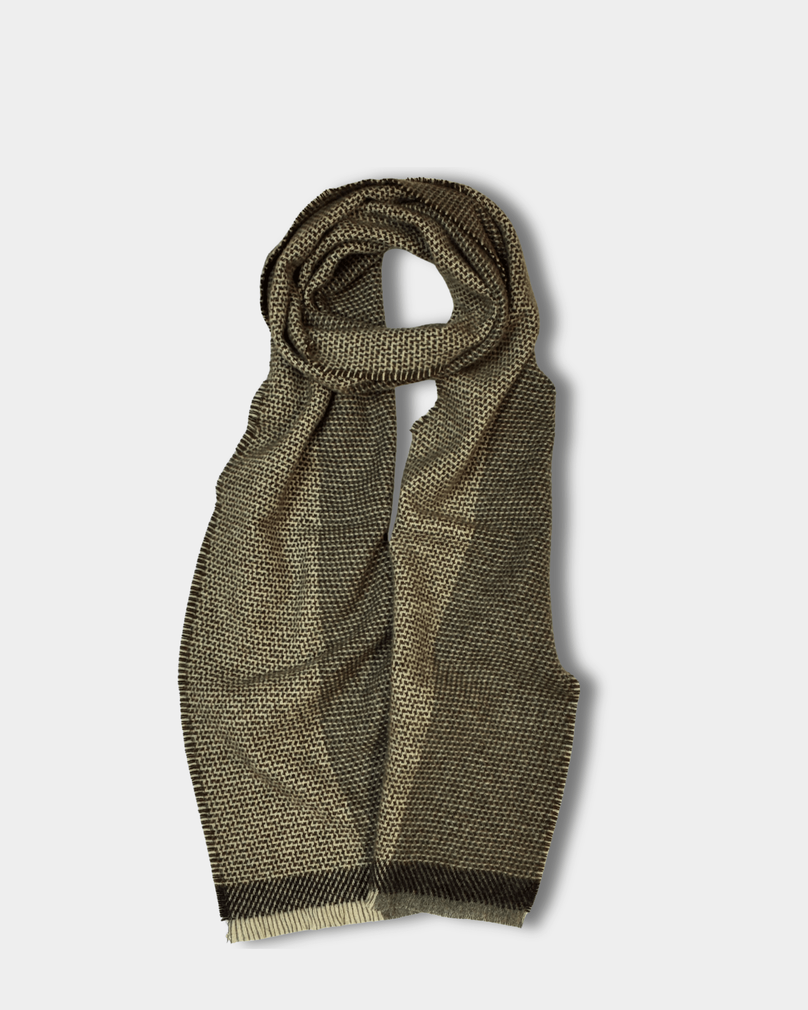 Moss/Charcoal Tweed Merino Lambswool Scarf - Cushendale Woollen Mills