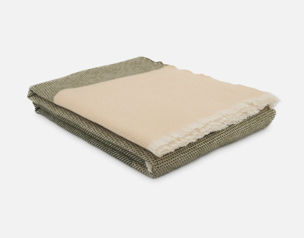 Moss Ballyogan Lambswool Throw Blanket - Cushendale Woollen Mills
