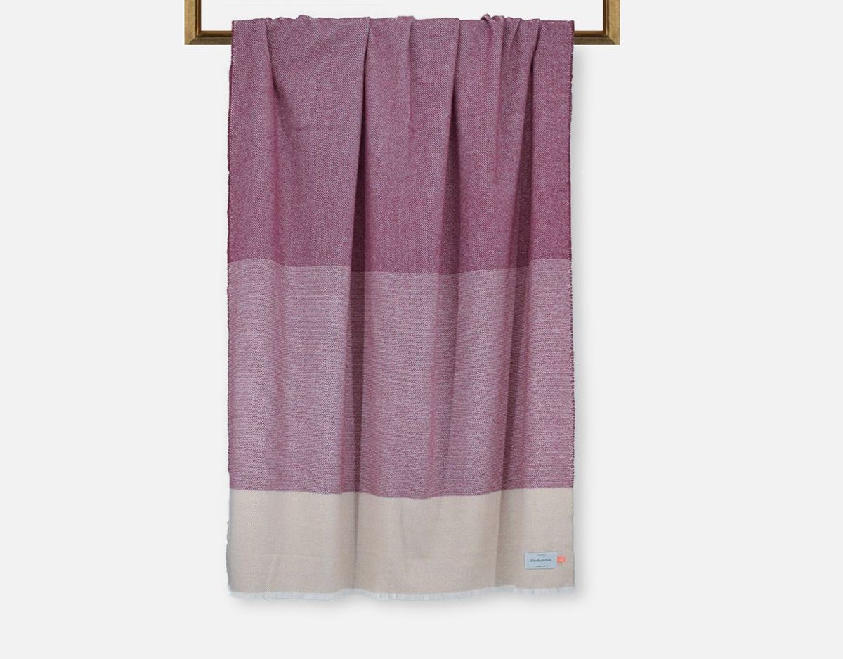 Wine Ballyogan Lambswool Throw Blanket - Cushendale Woollen Mills