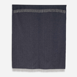 Navy Aclare Lambswool Throw Blanket - Cushendale Woollen Mills