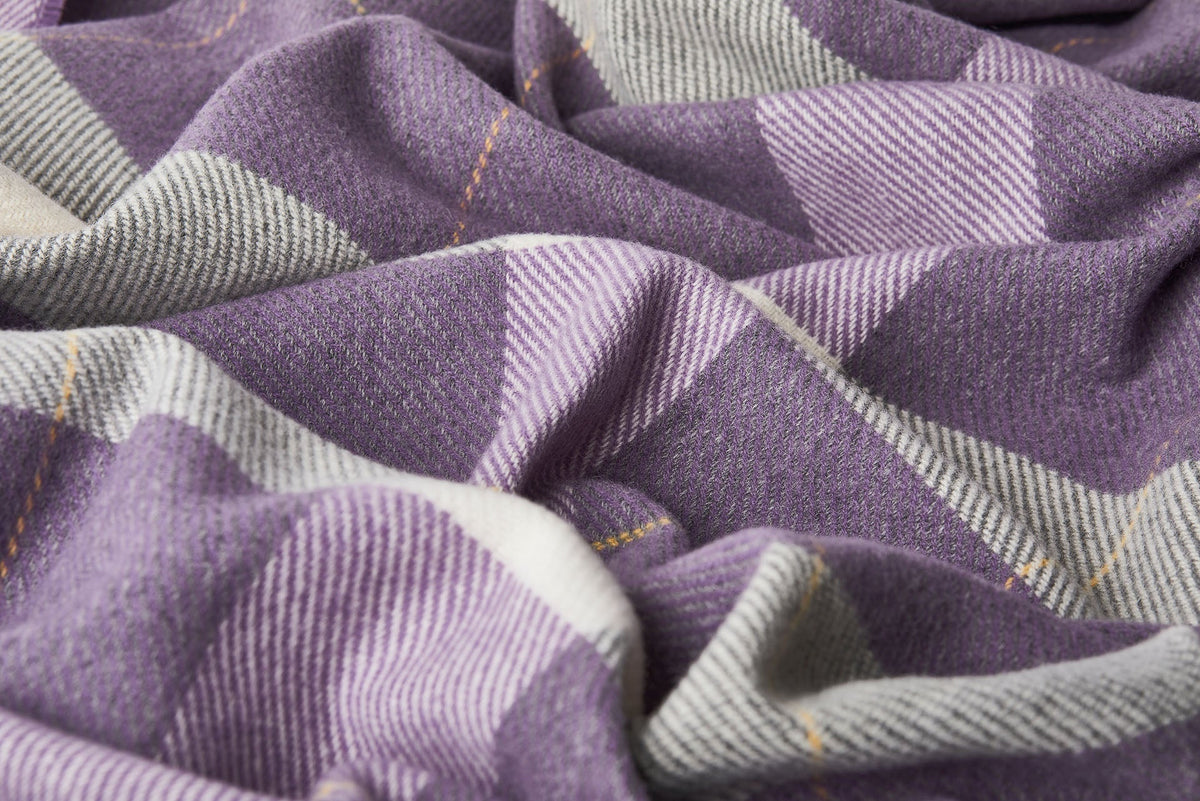 Grape Glynn Lambswool Throw Blanket - Cushendale Woollen Mills