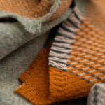 Fern Stripe Heron Lambswool Throw Blanket - Cushendale Woollen Mills