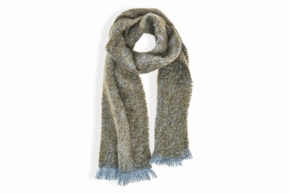 Moss Clash Mohair Scarf - Cushendale Woollen Mills