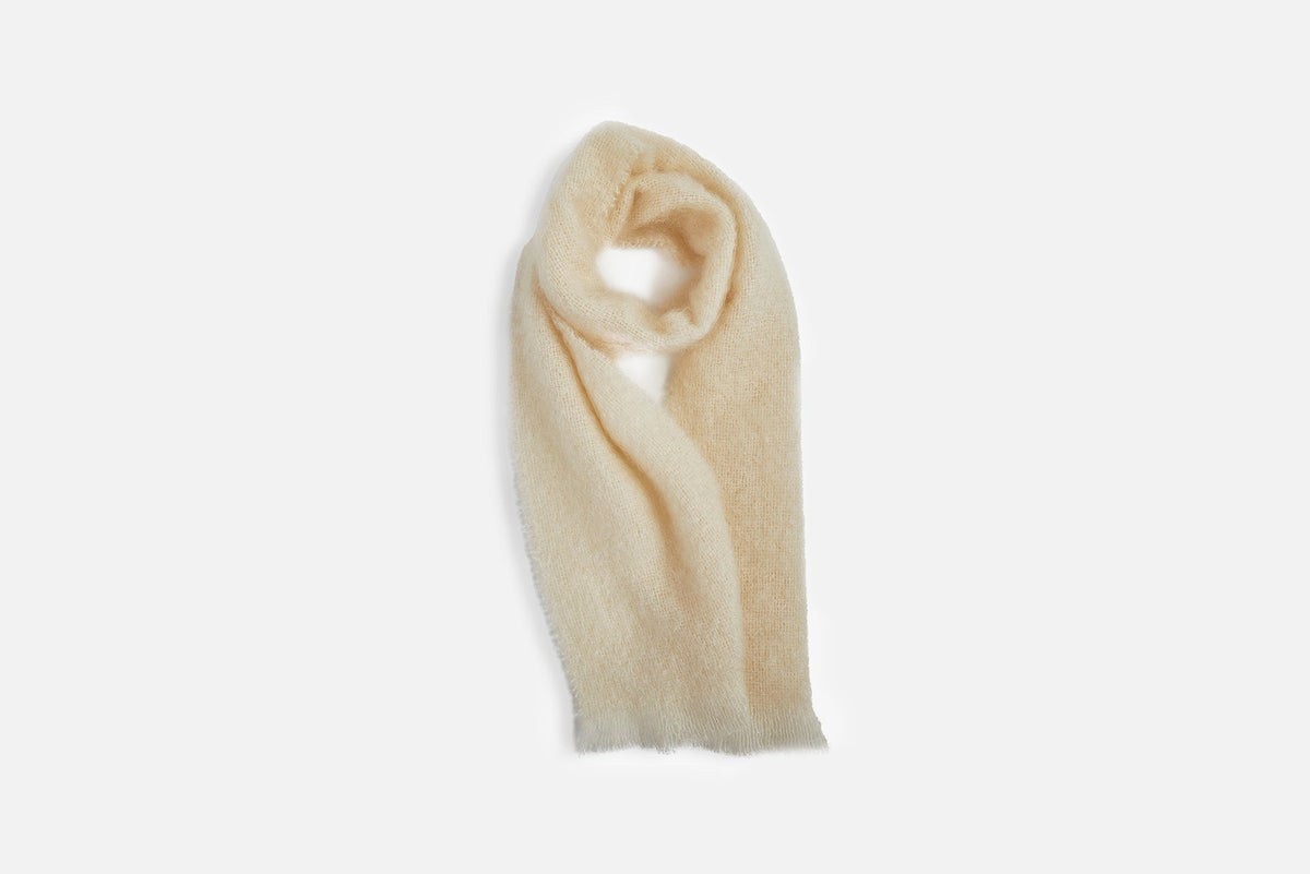 Ivory Mooneen Mohair Scarf - Cushendale Woollen Mills