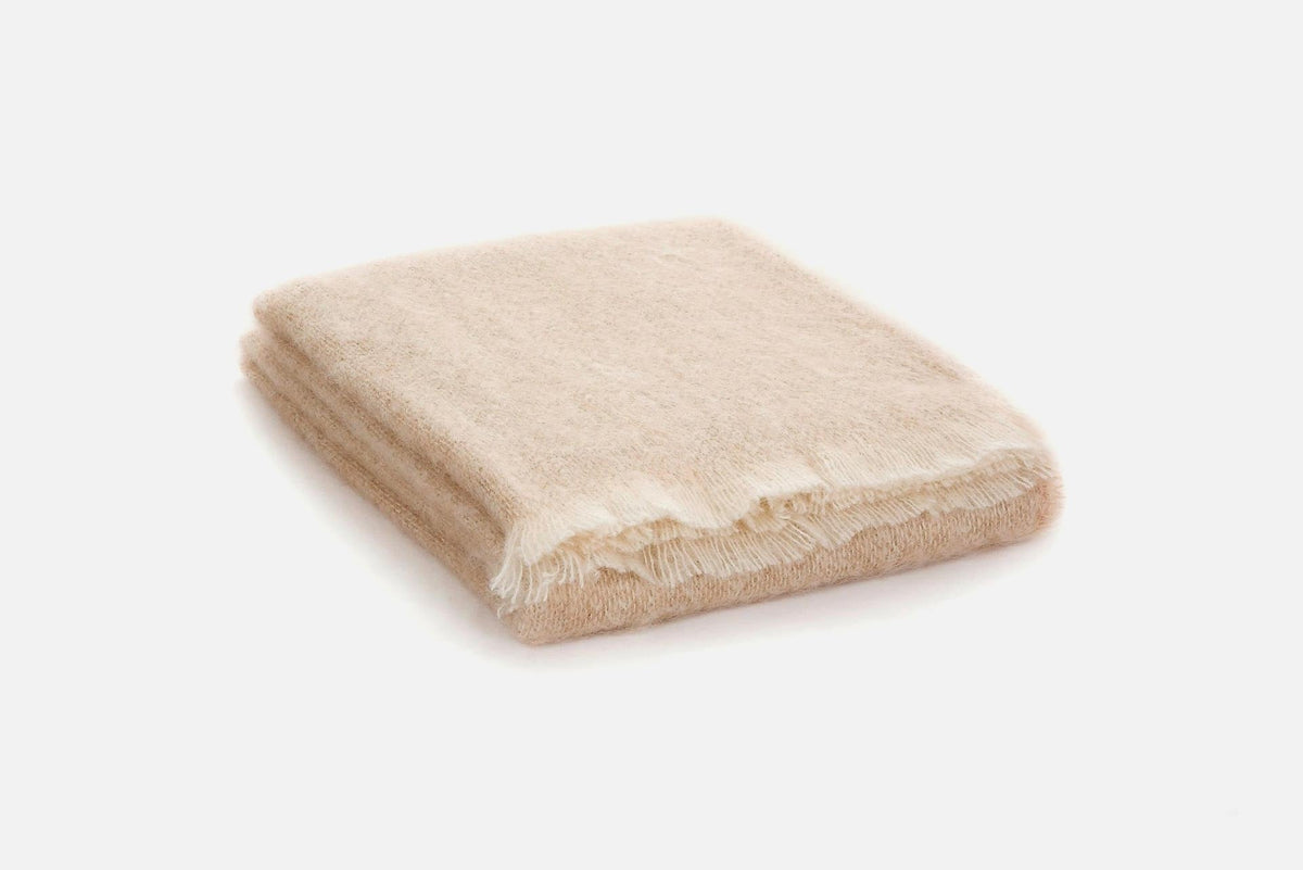 Fawn Mooneen Mohair Throw Blanket - Cushendale Woollen Mills